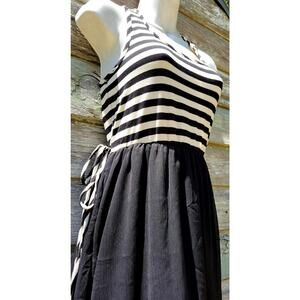 Xhilaration Summer Dress Black White Stripes Light Sz S/P Womans Whimsigoth